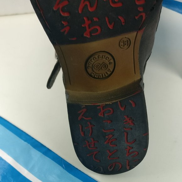 GENUINE LEATHER COUNTRY ENGLISH TALL FULL ZIP RIDING Moto Biker BOOT 7US/5UK - Picture 7 of 9